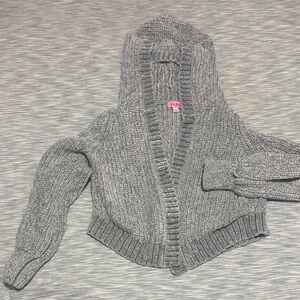 Kids Gray Hooded Cardigan